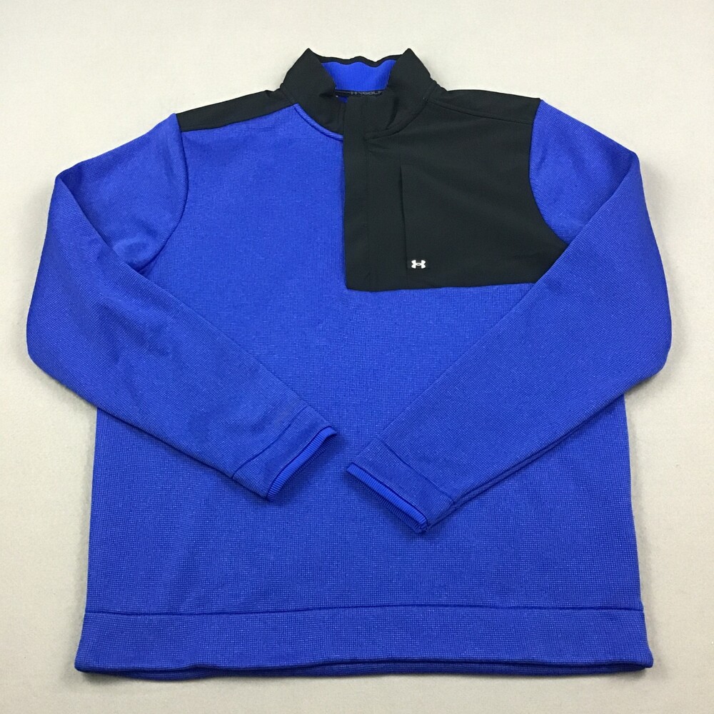 Under Armour Sweater Men Large Blue 1/4 Zip Storm Golf Pullover Long Sleeve L